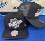 Los Angeles Dodgers Snapback Mitchell & Ness 1988 World Series Trucker Black Cap Hat Blue UV