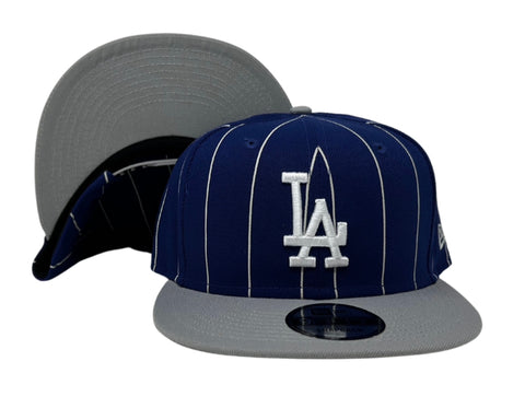 Los Angeles Dodgers Snapback New Era 9Fifty LA Logo Vintage Pinstripe Blue Grey Cap Hat