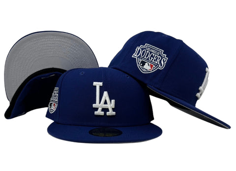 Los Angeles Dodgers Fitted New Era 59Fifty Crest Patch Hat Cap Blue
