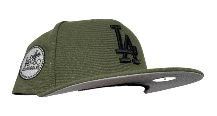 Dodgers New Era 59Fifty Fitted 80 ASG Olive Hat Cap Grey UV - THE 4TH QUARTER