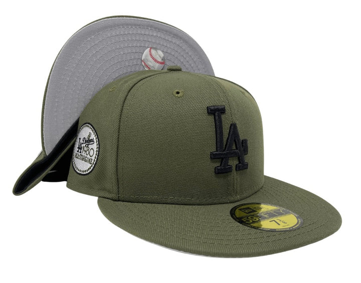 Dodgers New Era 59Fifty Fitted 80 ASG Olive Hat Cap Grey UV - THE 4TH QUARTER