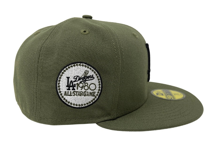 Dodgers New Era 59Fifty Fitted 80 ASG Olive Hat Cap Grey UV - THE 4TH QUARTER