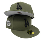 Dodgers New Era 59Fifty Fitted 80 ASG Olive Hat Cap Grey UV