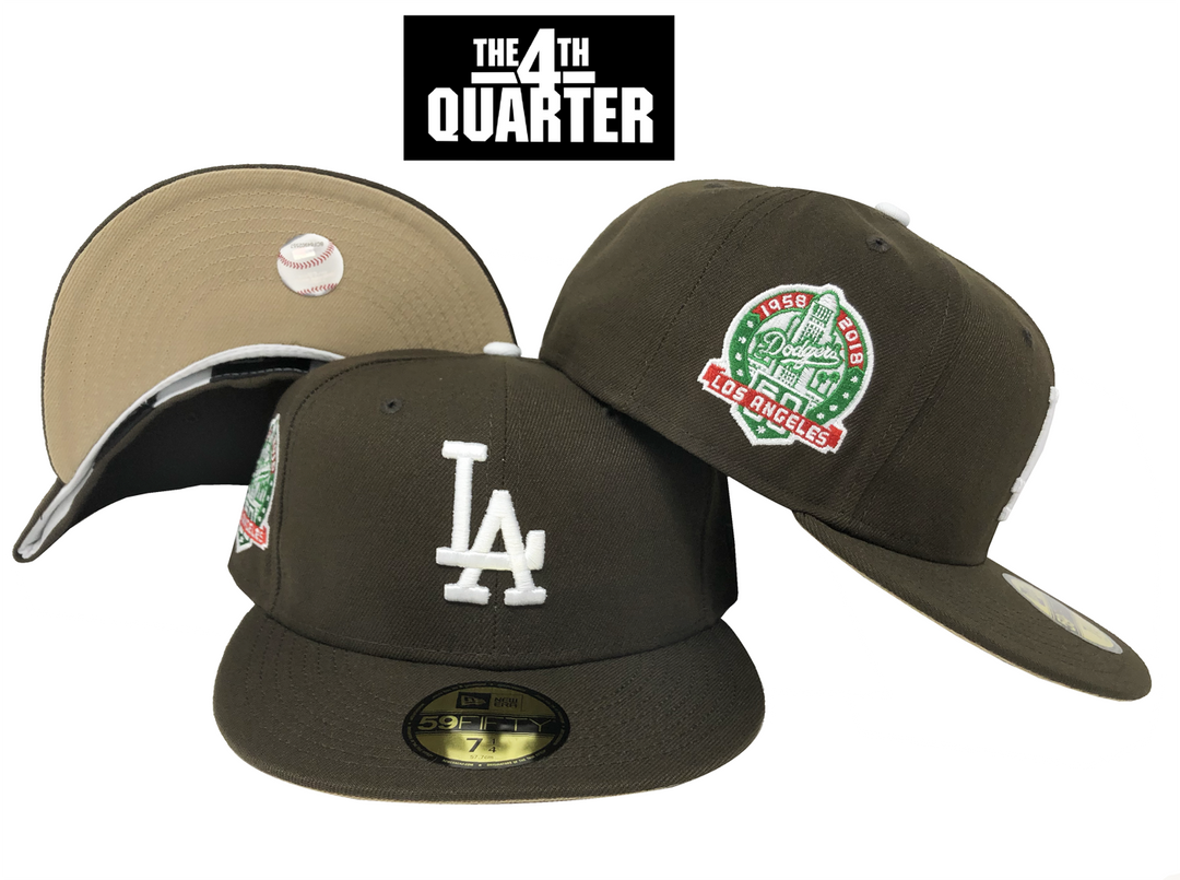 Dodgers Fitted 59Fifty Cafe Con Leche Brown Hat Cap Camel UV - THE 4TH QUARTER
