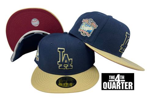 Dodgers Fitted New Era 59Fifty 40th Ann. Navy Gold Hat Cap Burgundy UV