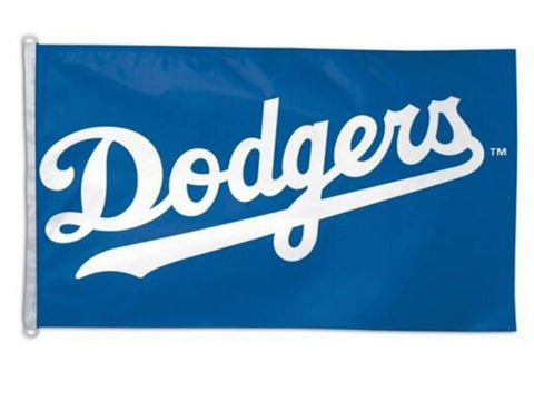 Los Angeles Dodgers Bar Home Decor 3X5' Flag Wordmark Logo - THE 4TH QUARTER
