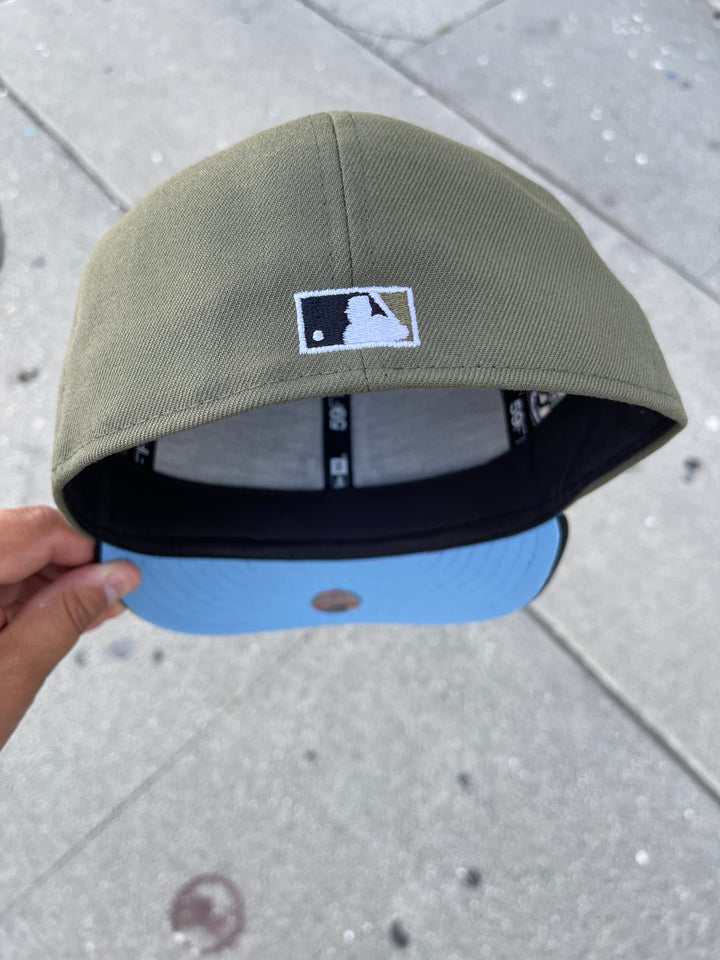 Dodgers Fitted New Era 59Fifty 50th Stadium Ann. Olive Black Cap Hat Sky UV - THE 4TH QUARTER