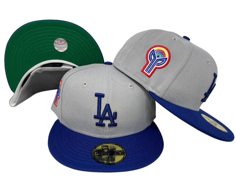 Dodgers Fitted New Era 200th Ann. Bicentennial Grey Blue Hat Green UV