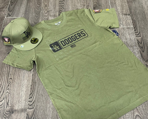 Los Angeles Dodgers Mens T-Shirt New Era Armed Forces 2023 Olive
