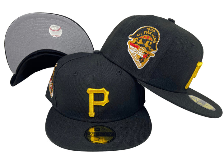 Pittsburgh Pirates Fitted New Era 59Fifty 1959 All Star Game Black Wool Cap Hat Grey UV - THE 4TH QUARTER