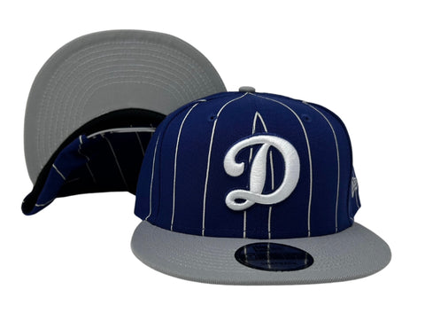 Los Angeles Dodgers Snapback New Era 9Fifty D Logo Vintage Pinstripe Blue Grey Cap Hat