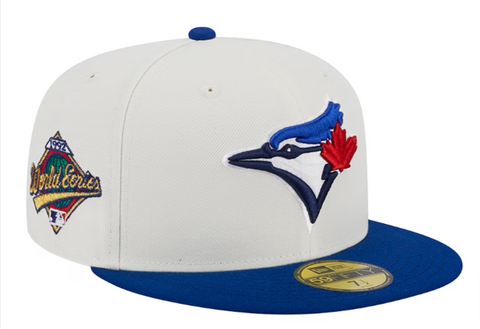 Toronto Blue Jays Fitted New Era 59Fifty 92 WS Chrome Blue Cap Hat Grey UV