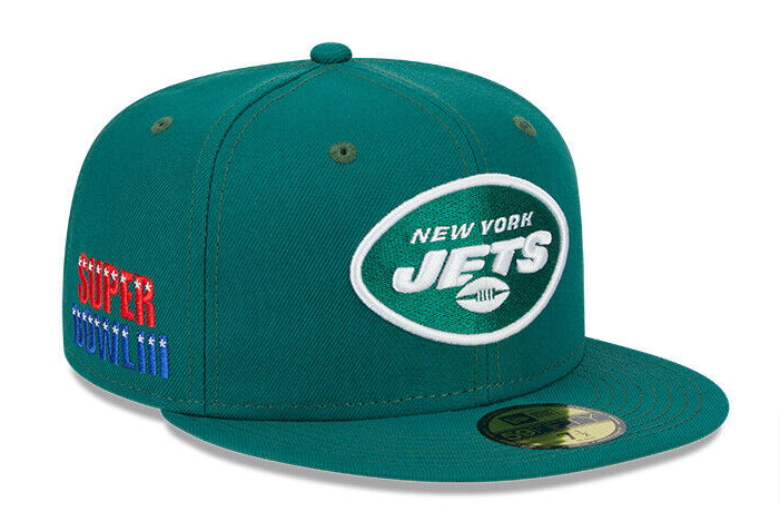 New York Jets Fitted New Era 59Fifty Super Bowl III Green Cap Hat - THE 4TH QUARTER