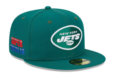 New York Jets Fitted New Era 59Fifty Super Bowl III Green Cap Hat