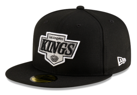 Los Angeles Kings Fitted New Era 59Fifty Throwback Logo Cap Hat Black - THE 4TH QUARTER