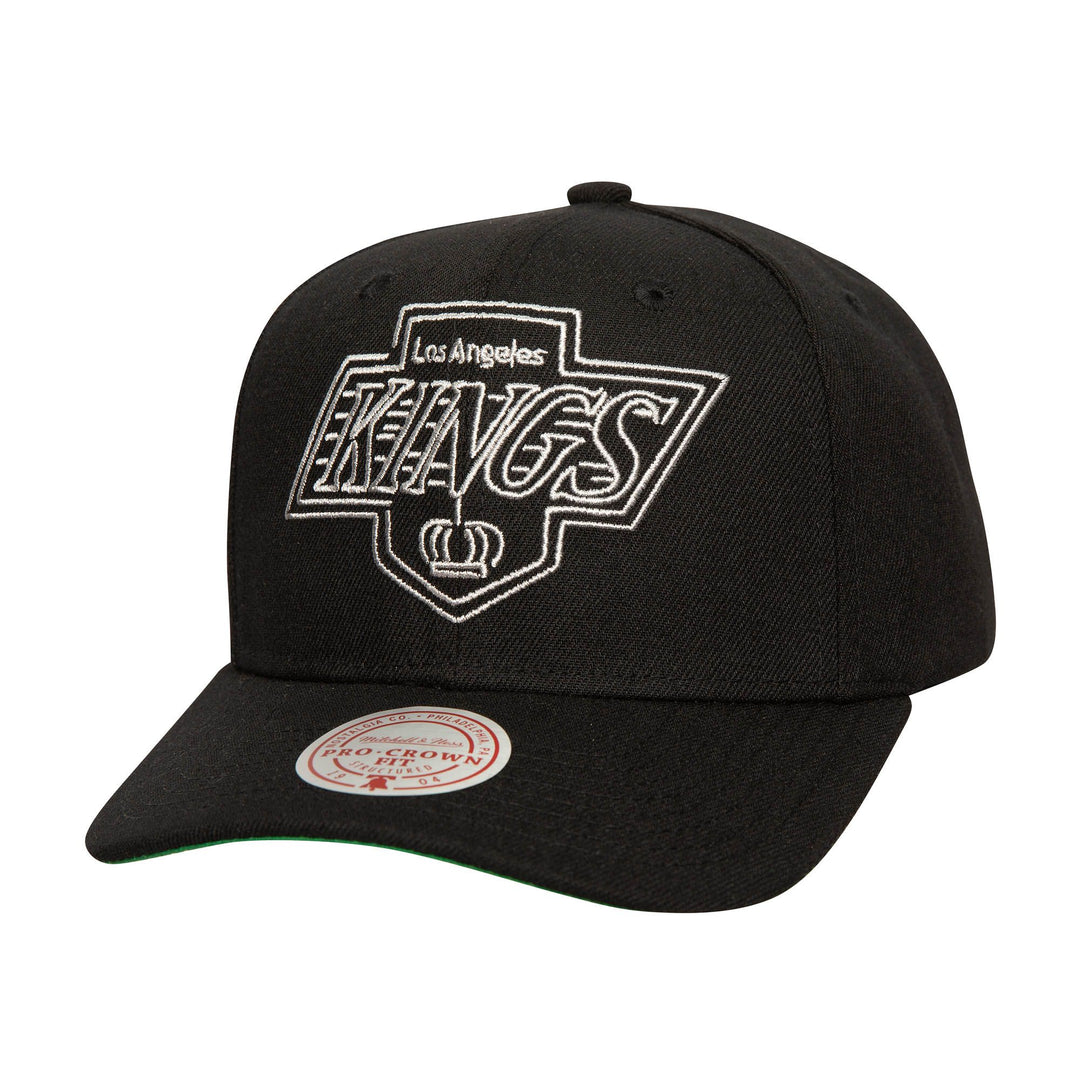 Los Angeles Kings Snapback Mitchell & Ness Neon Logo Pro Crown FIt Cap Hat Black - THE 4TH QUARTER