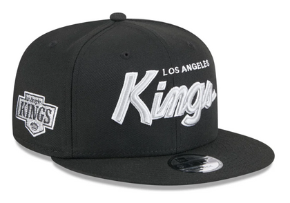 Los Angeles Kings Snapback New Era 9Fifty Script Black Cap Hat Grey UV - THE 4TH QUARTER