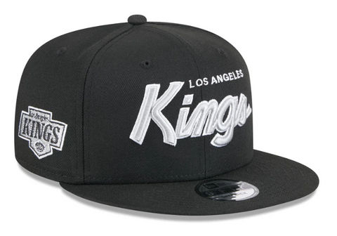 Los Angeles Kings Snapback New Era 9Fifty Script Black Cap Hat Grey UV - THE 4TH QUARTER