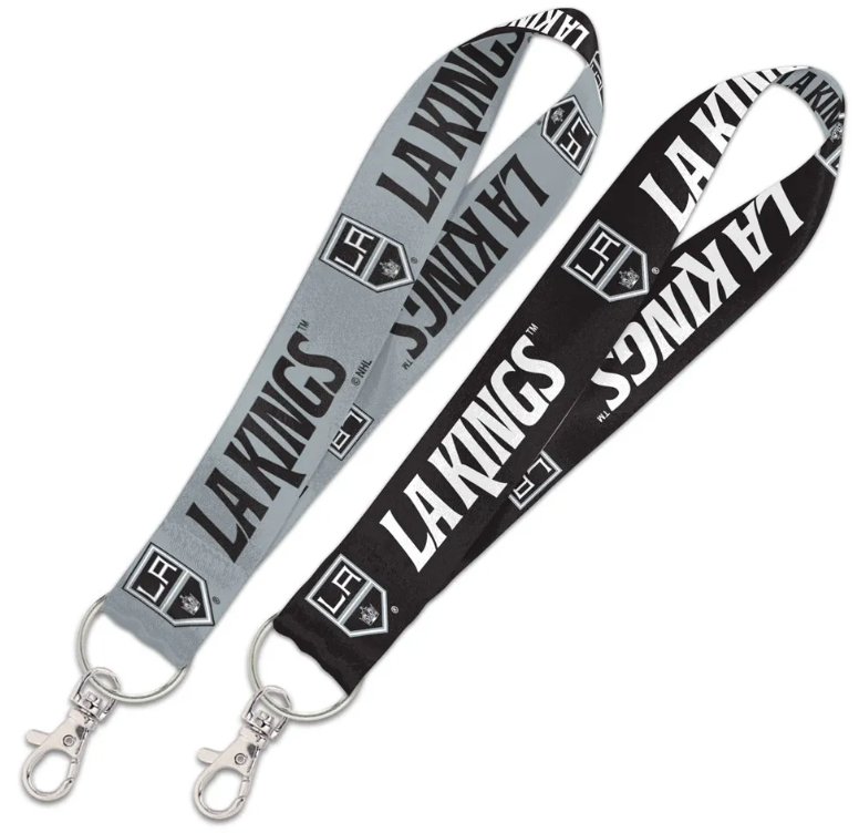 Los Angeles Kings Badge Ticket Holder Keychain Short Lanyard Wristlet 2 Tone 1" - THE 4TH QUARTER