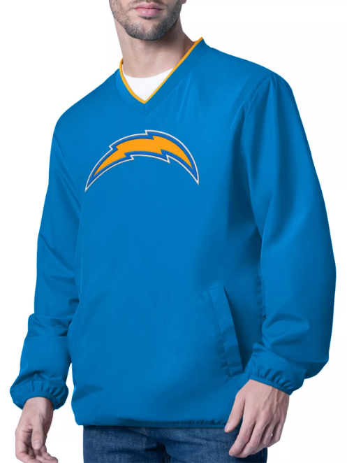 Los Angeles Chargers Mens Crossover V-Neck G-III Jacket - THE 4TH QUARTER