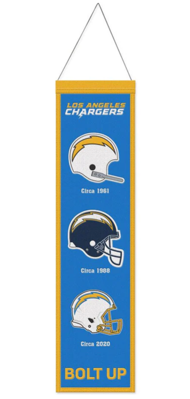 Los Angeles Chargers Heritage Evolution Wool Banner - THE 4TH QUARTER