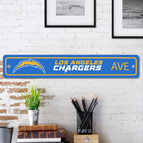 Los Angeles Chargers Ave Street Sign Bar Decor