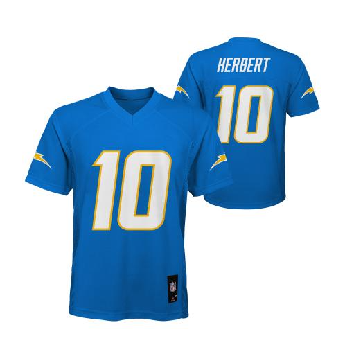 Los Angeles Chargers Youth 8-20 Herbert #10 Jersey - THE 4TH QUARTER