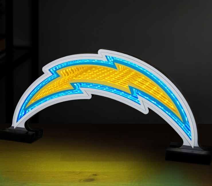 Los Angeles Chargers LED Infinity Logo Acrylic Light - THE 4TH QUARTER