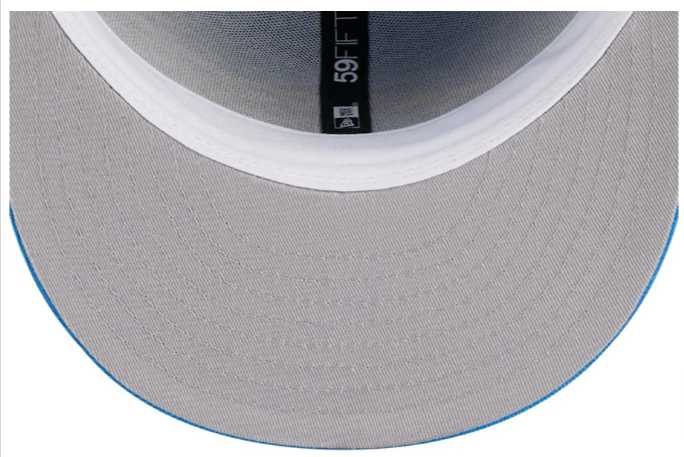 Los Angeles Chargers Fitted New Era 59Fifty Main Powder Blue Cap Hat Grey UV - THE 4TH QUARTER