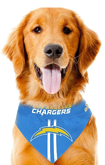 Los Angeles Chargers Pet Reversible Paisley Bandana - THE 4TH QUARTER