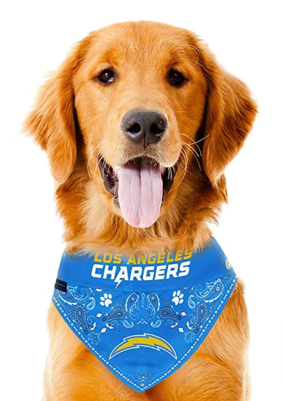 Los Angeles Chargers Pet Reversible Paisley Bandana - THE 4TH QUARTER