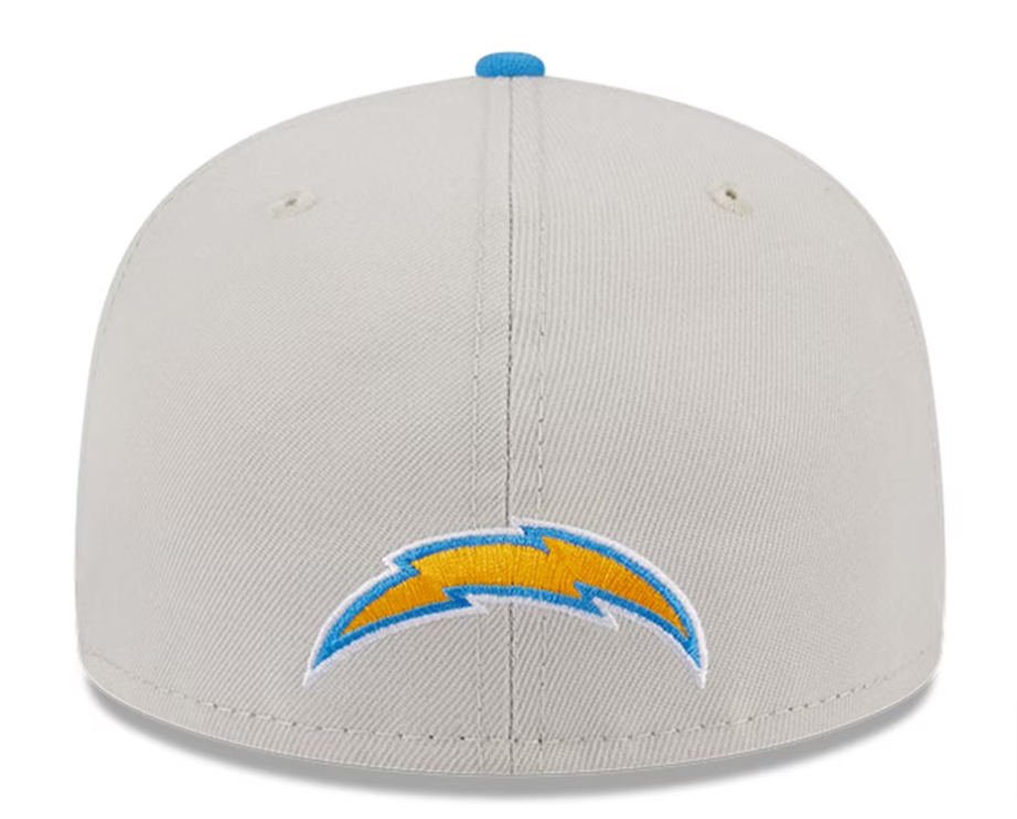 Los Angeles Chargers Fitted New Era 59Fifty NFL Draft 2023 Stone/Powder Blue Cap Hat Grey UV - THE 4TH QUARTER