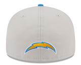 Los Angeles Chargers Fitted New Era 59Fifty NFL Draft 2023 Stone/Powder Blue Cap Hat Grey UV