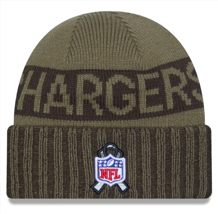 Los Angeles Chargers Beanie New Era 2025 Salute to Service Sideline Cuffed Knit Hat Cap - THE 4TH QUARTER