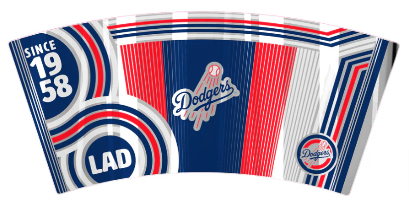 Los Angeles Dodgers 16 oz. Pint Glass with Wraparound Graphics - THE 4TH QUARTER