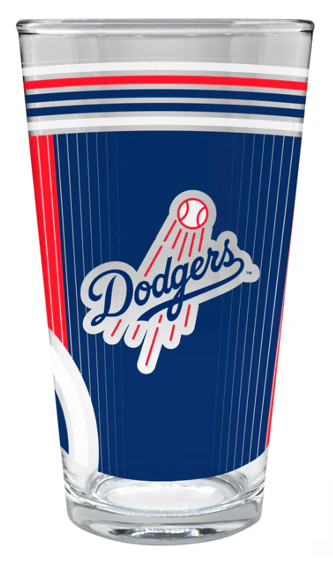 Los Angeles Dodgers 16 oz. Pint Glass with Wraparound Graphics - THE 4TH QUARTER