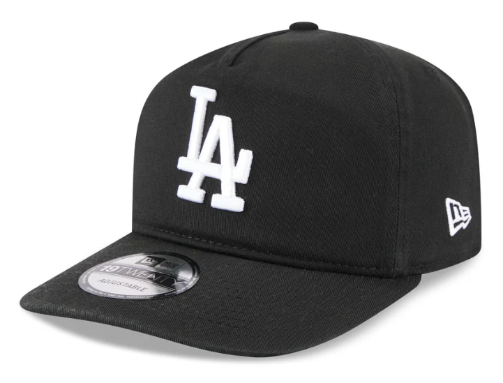 Los Angeles Dodgers Snapback New Era 19TWENTY Adjustable A-FRAME Nylon Hat Cap Black - THE 4TH QUARTER
