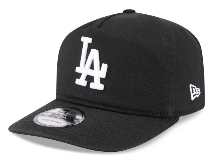 Los Angeles Dodgers Snapback New Era 19TWENTY Adjustable A-FRAME Nylon Hat Cap Black - THE 4TH QUARTER