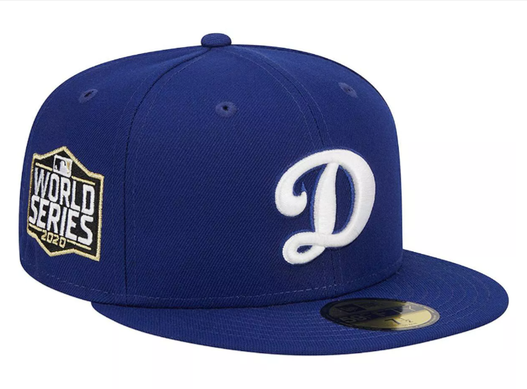 Los Angeles Dodgers New Era 59Fifty D Logo 2020 Patch Blue Fitted Hat Cap Grey UV - THE 4TH QUARTER