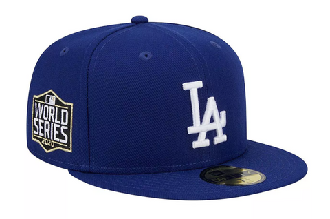 Los Angeles Dodgers New Era 59Fifty 2020 Patch Blue Fitted Hat Cap Grey UV