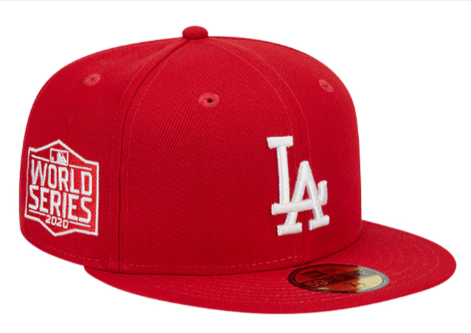 Los Angeles Dodgers New Era 59Fifty 2020 Red Fitted Hat Cap Grey UV - THE 4TH QUARTER