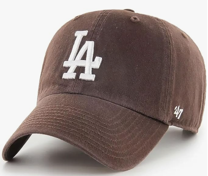 Los Angeles Dodgers Strapback '47 Brand Clean Up Adjustable Brown Cap Hat - THE 4TH QUARTER