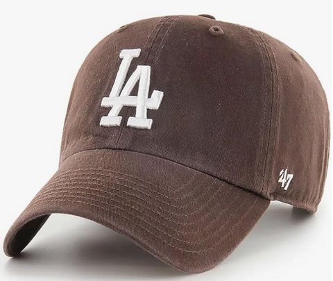 Los Angeles Dodgers Strapback '47 Brand Clean Up Adjustable Brown Cap Hat