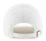 Los Angeles Dodgers Strapback '47 Brand Clean Up Black Logo Adjustable Cap Hat White