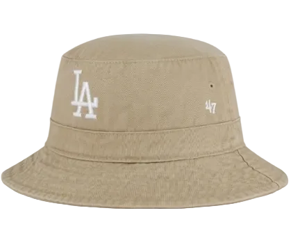 Los Angeles Dodgers 47 Brand Team Bucket Hat Khaki
