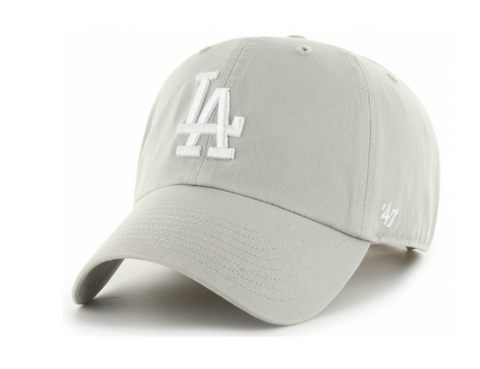 Los Angeles Dodgers Strapback '47 Brand Clean Up Adjustable Cap Hat Light Grey