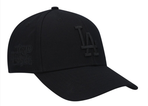 Los Angeles Dodgers Velcro '47 Brand MVP Adjustable Cap Hat 1981 WS Black on Black