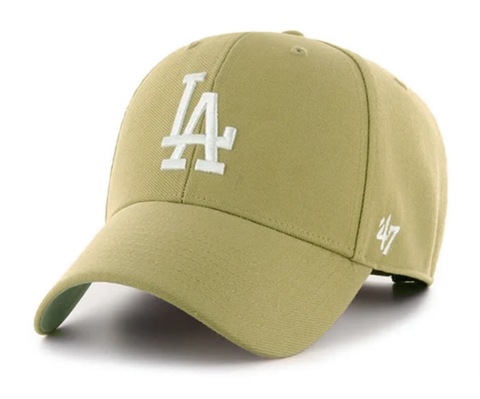 Los Angeles Dodgers Adjustable '47 Brand MVP Cap Hat Velcro Old Gold
