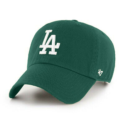 Los Angeles Dodgers Strapback '47 Brand Clean Up Adjustable Cap Hat Dark Green - THE 4TH QUARTER