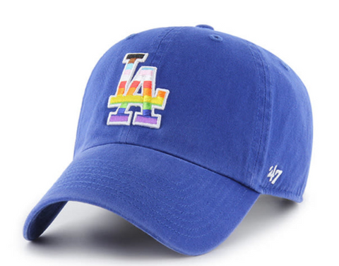 Los Angeles Dodgers Strapback '47 Brand PRIDE Clean Up Adjustable Cap Hat Blue